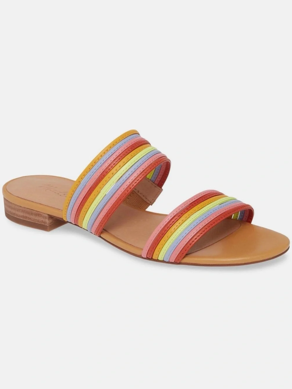 Madewell The Meg Leather Slide Strappy Sandal in Multi Size 6.5‎